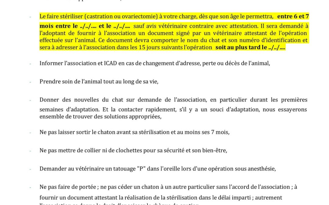 L&rsquo;association est en colère suite à un contrat d&rsquo;adoption non respecté